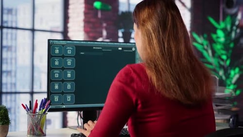 Online-Interaktion mit einem KI-Chatbot-System auf einem Desktop-Setup