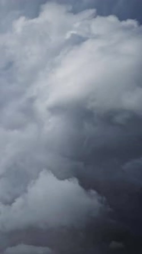 Aerial Storm Clouds with Lightning Strike