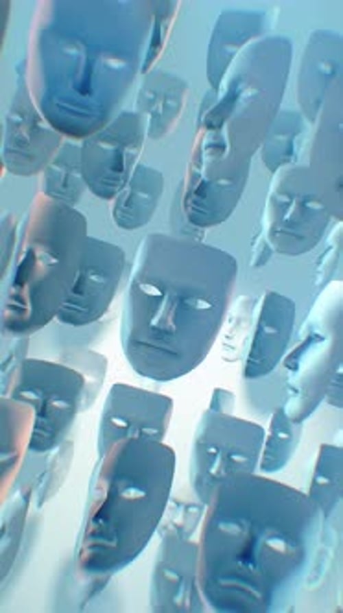 Theatrical Spinning Masks Vertical Background