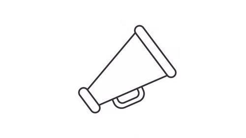 Animated Megaphone Icon for Announcements and Communication