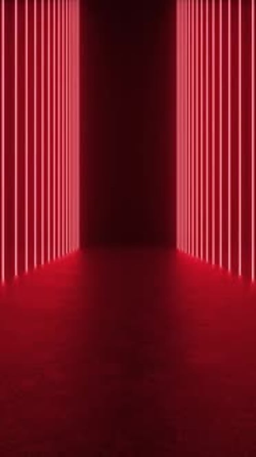 A room filled with red neon light