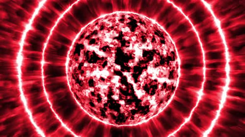 Powerful Red Energy Ball Abstract Loop Animation