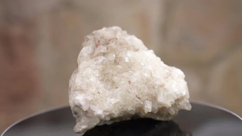 Close Up of Beige Quartz Crystal Rotating