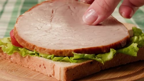 Delicious Sandwich Being Prepared
