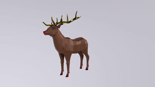 Deer 3d object rotating loop