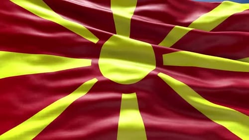 Realistic North Macedonia Flag Waving Seamless Loop