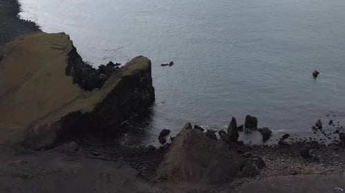 Jagged coast of Snæfellsnes peninsula in Iceland, Valahnúkamöl ridge