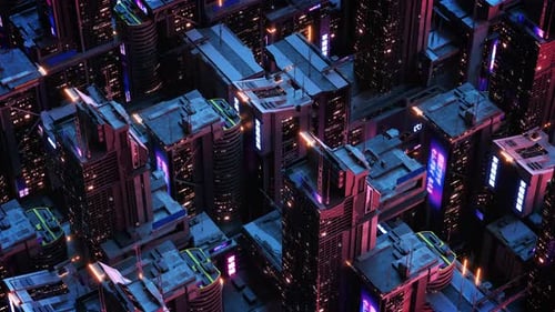 Retro Futuristic City VJ Loop 4K