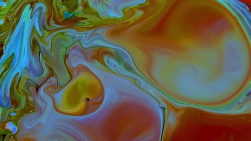 Abstract Colorful Paint Mixing and Swirling