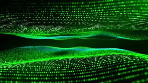 Green wave tech particle animation