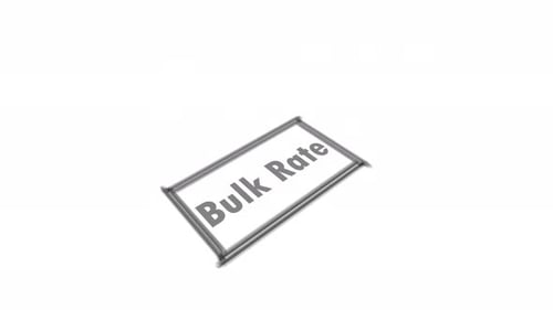 Bulk Rate stamp seal text animation on white background. vd_1653