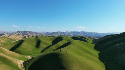 Aerial view of the Green Mountains and peaceful nature. heaven, green hills, peaceful nature, Afghan
