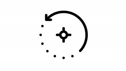 Minimalist Animated Rotation Symbol Line Icon