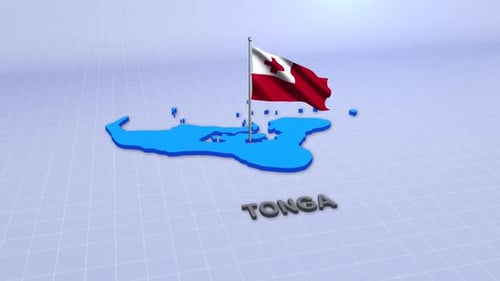 Karte von Tonga mit Flagge