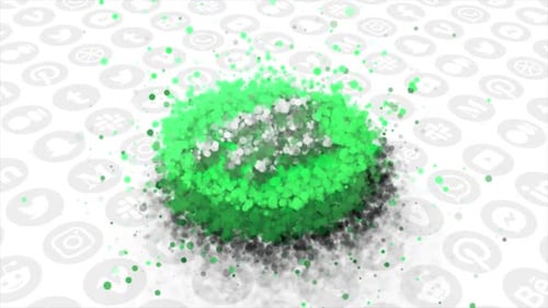 Logo 3D de Spotify sobre fondo de redes sociales