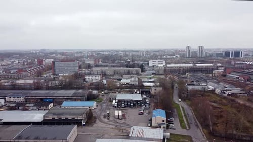 Aerial Tracking of Riga Port and Factory Buildings