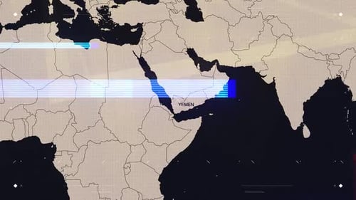 Glitch Digital World Map Country Highlight Animation