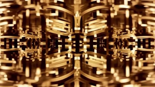 Abstrakte goldene geometrische symmetrische Bewegte Grafiken
