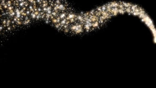 Shimmering Golden Particles Light Trail Background
