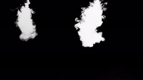 Fluid White Smoke Element Reveal on Black