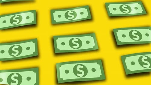 Seamless Floating Dollar Bills Background Animation