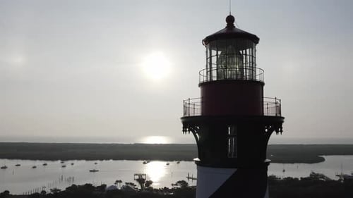 Aerial view of the St. Augustine Lighthouse, United States.