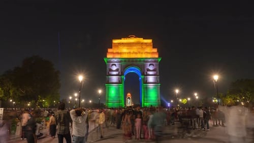Lapso de tempo de Crowd at India Gate Delhi