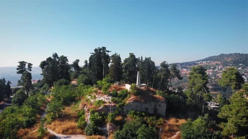 Zefat old Crusaders Fortress Aerial view