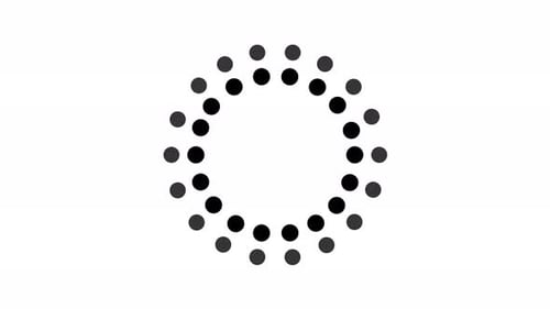 carga animada de puntos, patrón abstracto, gráfico en movimiento, círculo giratorio, bucle, canal alfa, vídeo