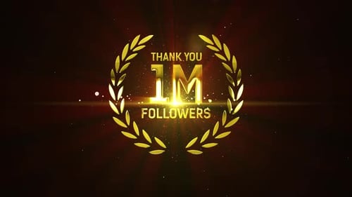 Golden Thank You 1 Million Followers Animated Title