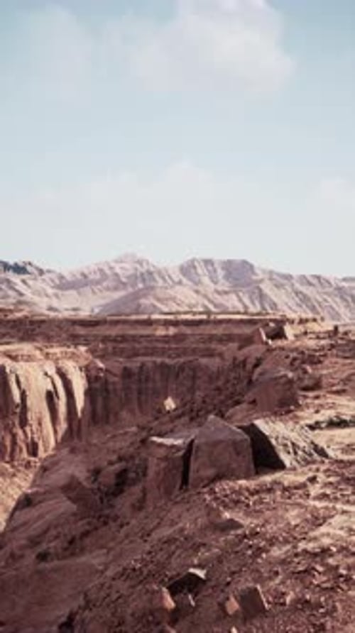 Desert Field With Distant Mountain