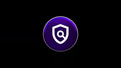 Rotating 3D Security Shield Icon Seamless Loop