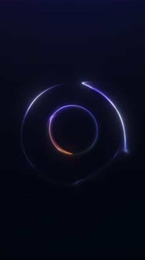 Animated Abstract Neon Rings Loop