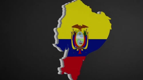 Ecuador Map Flag Reveal Animation