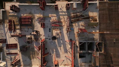 A Drone Video Showcasing a Topdown View of a Construction Site The Image Captures the Building's