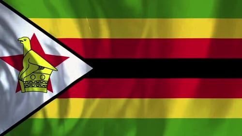 Realistic Waving Flag of Zimbabwe Seamless Loop