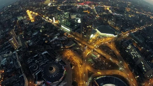 Night City Traffic Aerial