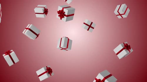 Christmas Red Gift Box Falling Loop Animation