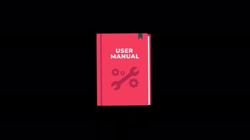 Flat Design User Manual Book with Animated Settings Icon
