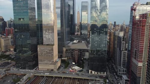 Aerial video of the skyscrapers in Manhattan, New York