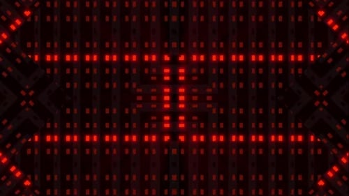 Abstract Pulsating Red Geometric Grid Background