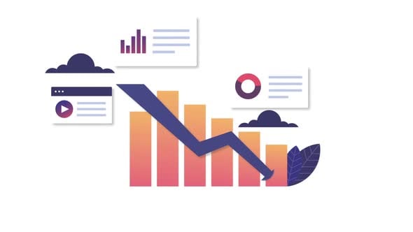 Business Analysis with Decreasing Graph Line, Backgrounds Motion ...