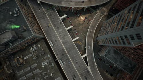 Vista aérea de los techos de los edificios del centro de Nueva York