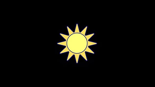 Simple Flat Design Yellow Sun Icon