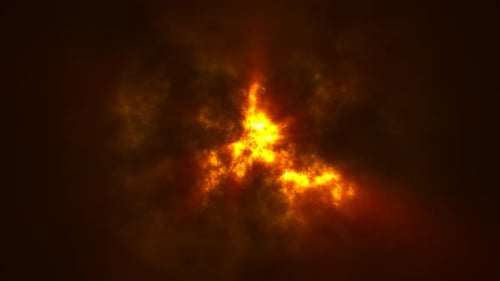 Abstract yellow orange cloudy overcast sky and sun rays in bad weather, abstract background. Video