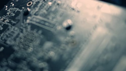 GPU-Grafikkarte, Nahaufnahme und Zeitlupe