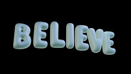 Fluid 3D Text Reveal: Believe Word Animation