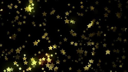 Gold Stars Black Background Glitter