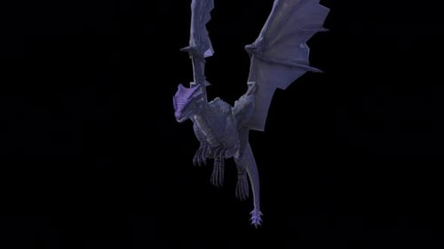 Powerful Dragon Flying Animated Loop with Alpha Channel