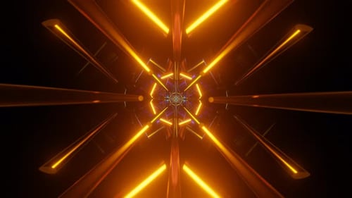 Abstract Seamless Looped Neon Multicolor Animation of Infinite Tunnel